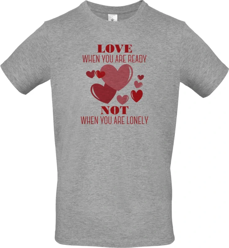 pánské sportovní šedé tričko Love When You Are Ready Not When You Are Lonely