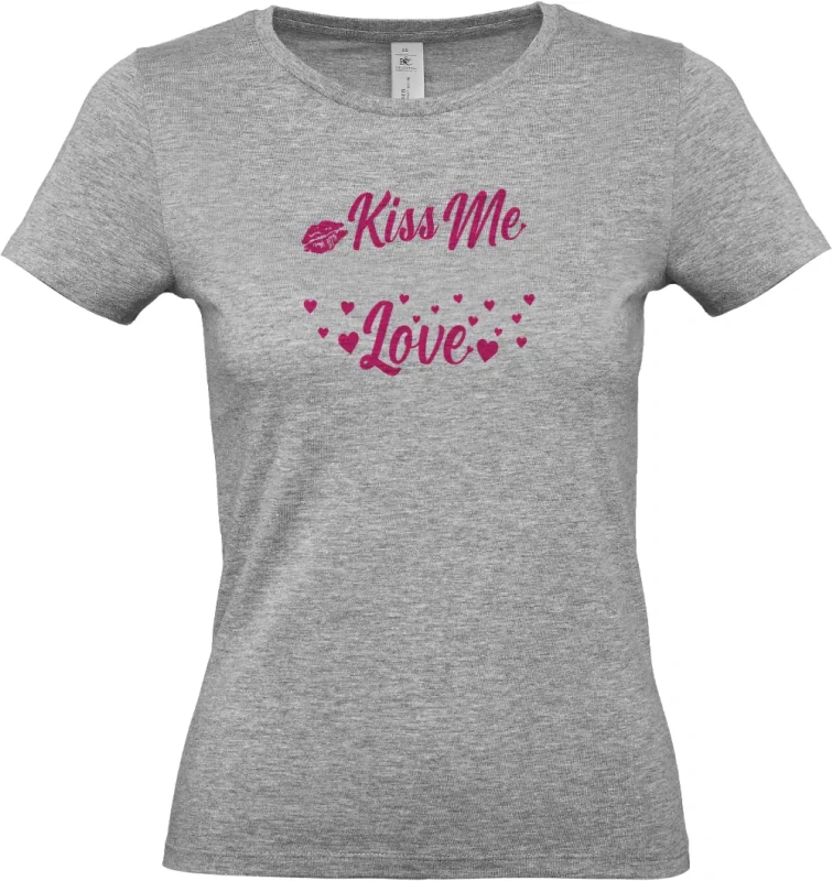 dámské sportovní šedé tričko Kiss Me Love