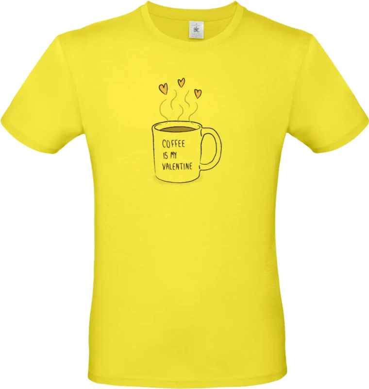 pánské citronové tričko Coffee Is My Valentine