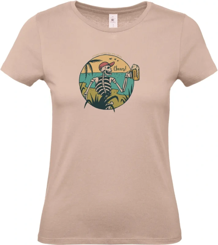 dámské světle ružové tričko Cheers Skull