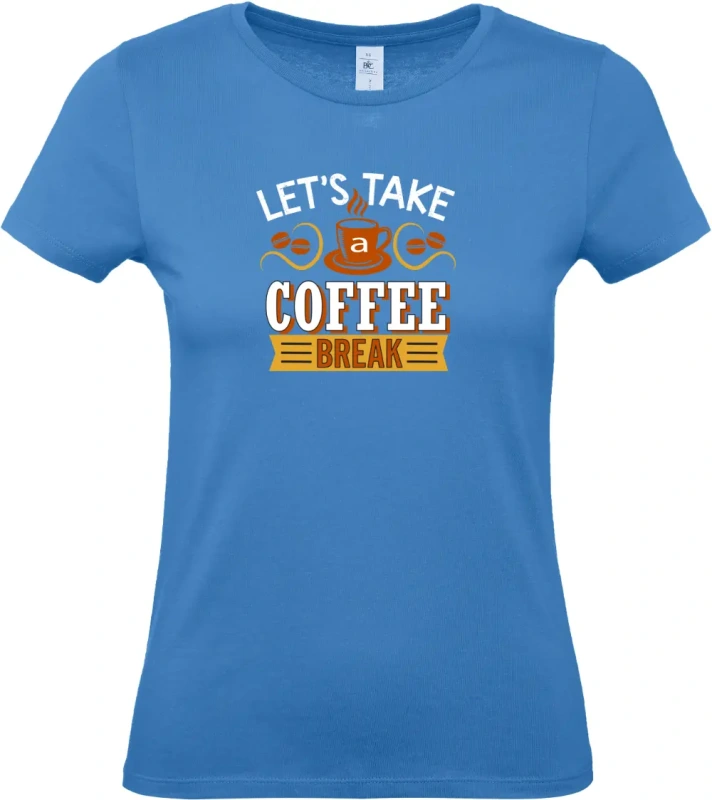 dámské azurové tričko Break coffee