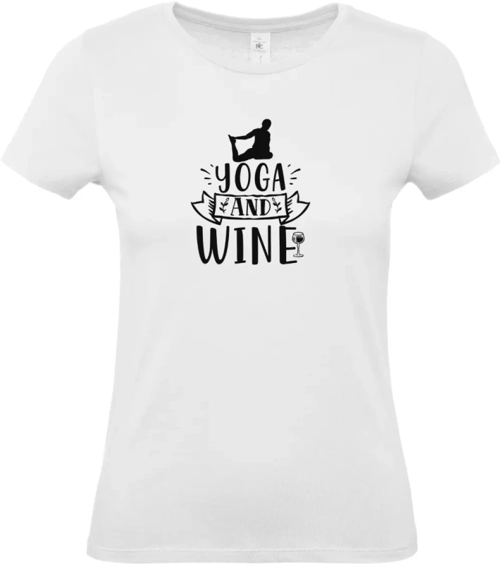 dámské bílé tričko Yoga and Wine