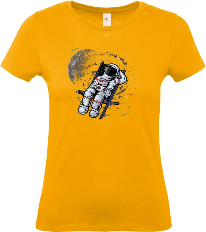 dámské meruňkové tričko Vesmírný relax - Astronaut na lehátku