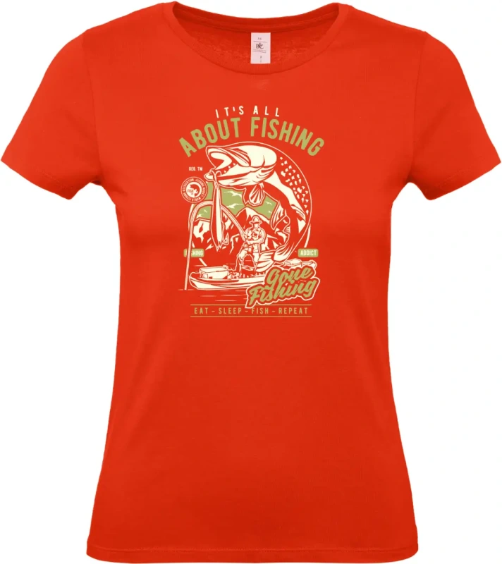 dámské ohnivě červené tričko All About Fishing