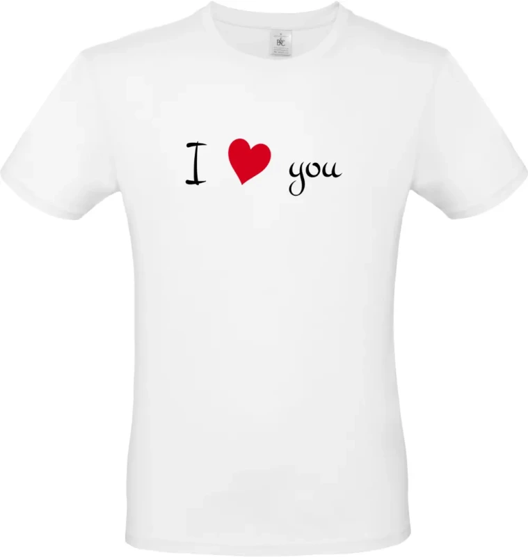 pánské bílé tričko I Love You