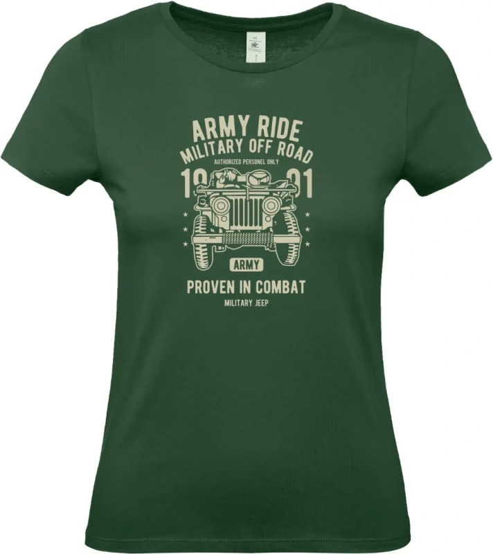 dámské láhvově zelené tričko Army Ride