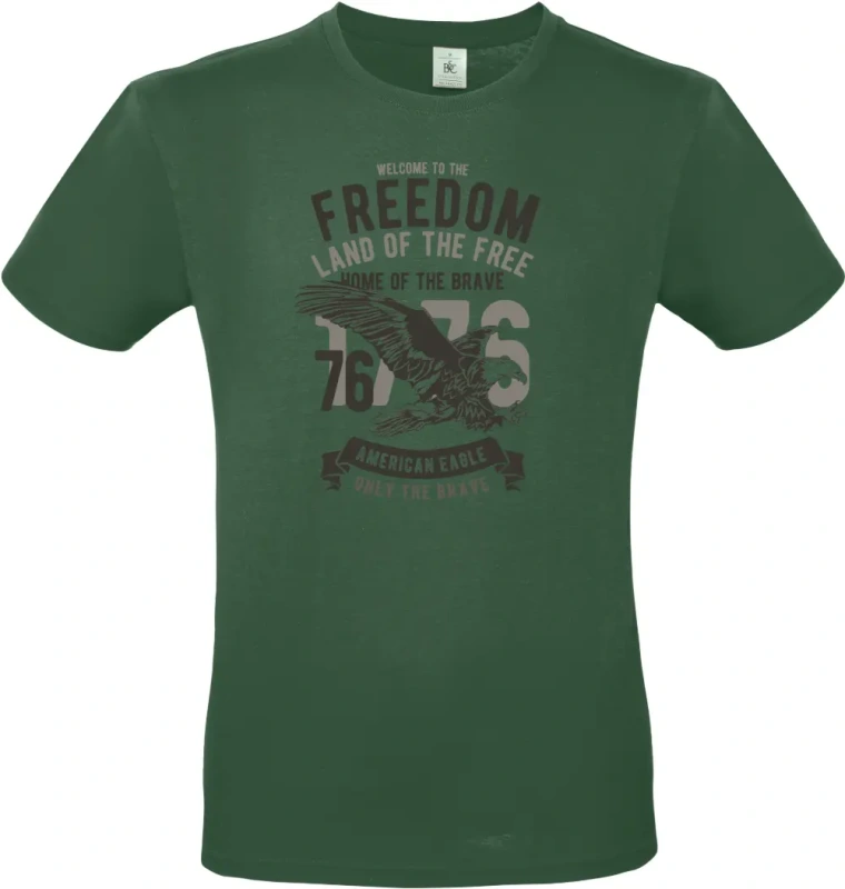 pánské láhvově zelené tričko Welcome To The Freedom