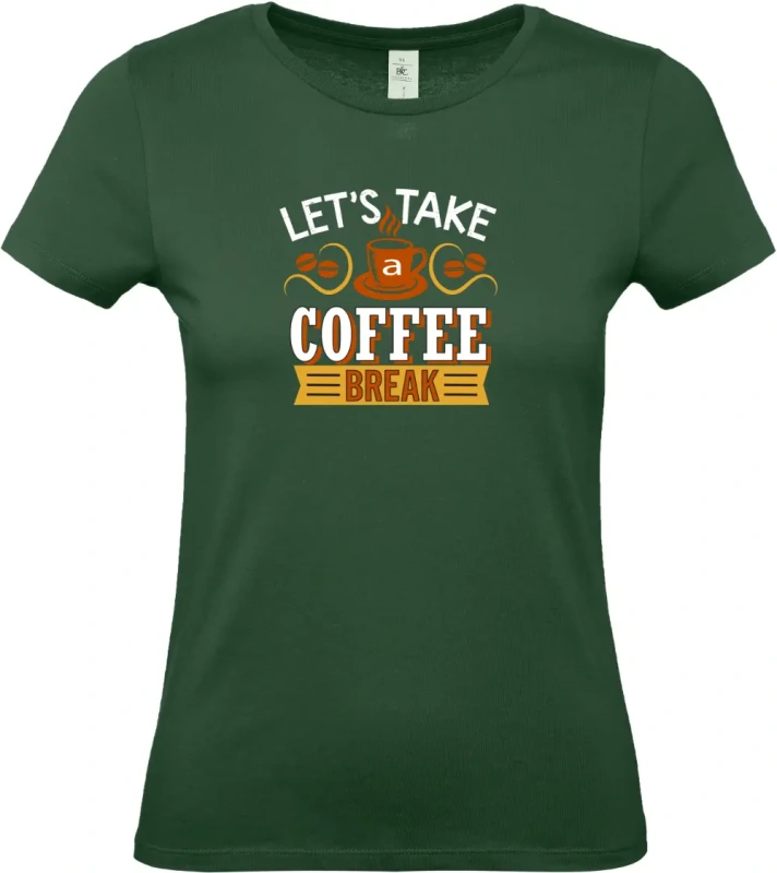 dámské lahvově zelené tričko Break coffee