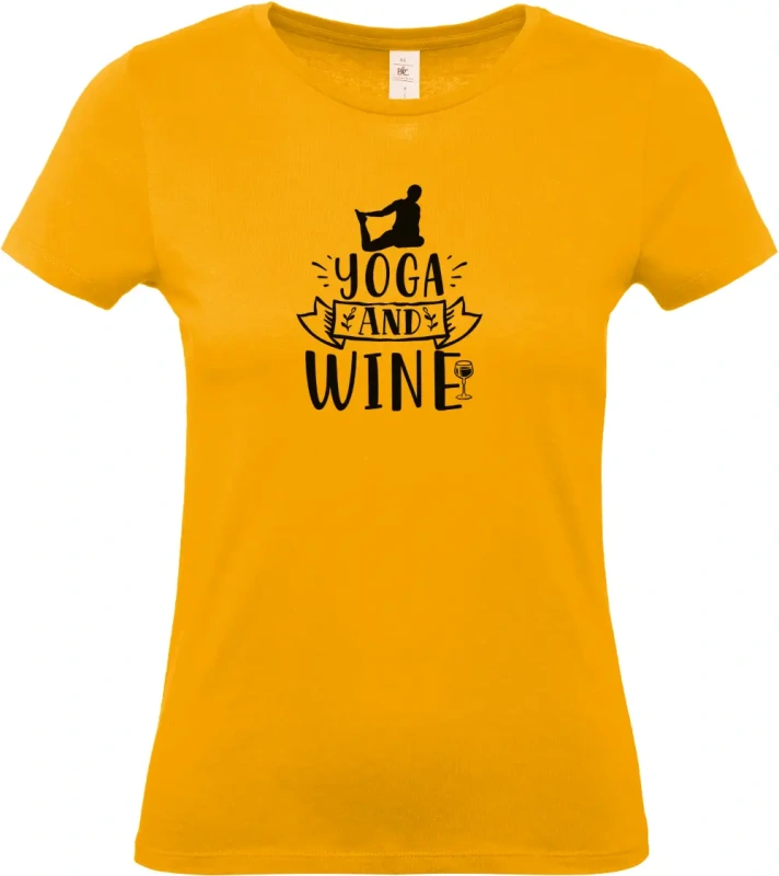dámské meruňkové tričko Yoga and Wine