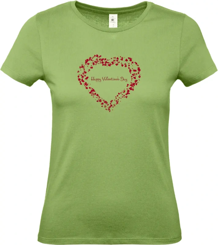 dámské pistáciové tričko Happy Valentine's Day