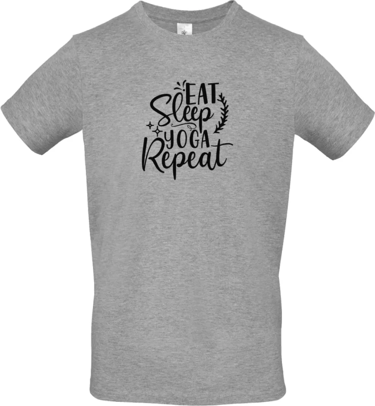 pánské sportovní šedé tričko Eat Sleep Yoga Repeat