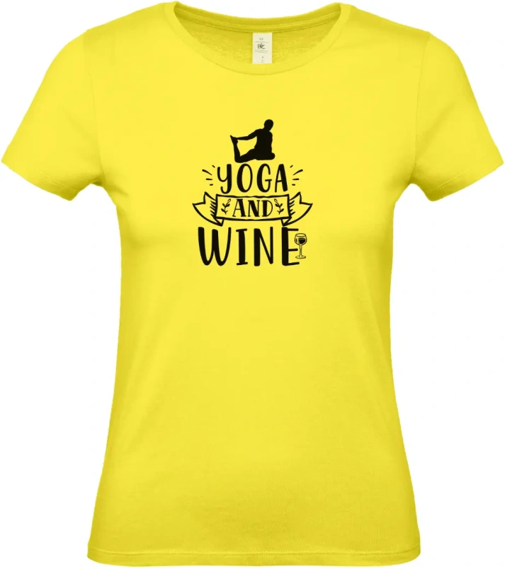 dámské citronové tričko Yoga and Wine