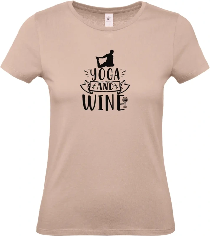 dámské světle ružové tričko Yoga and Wine