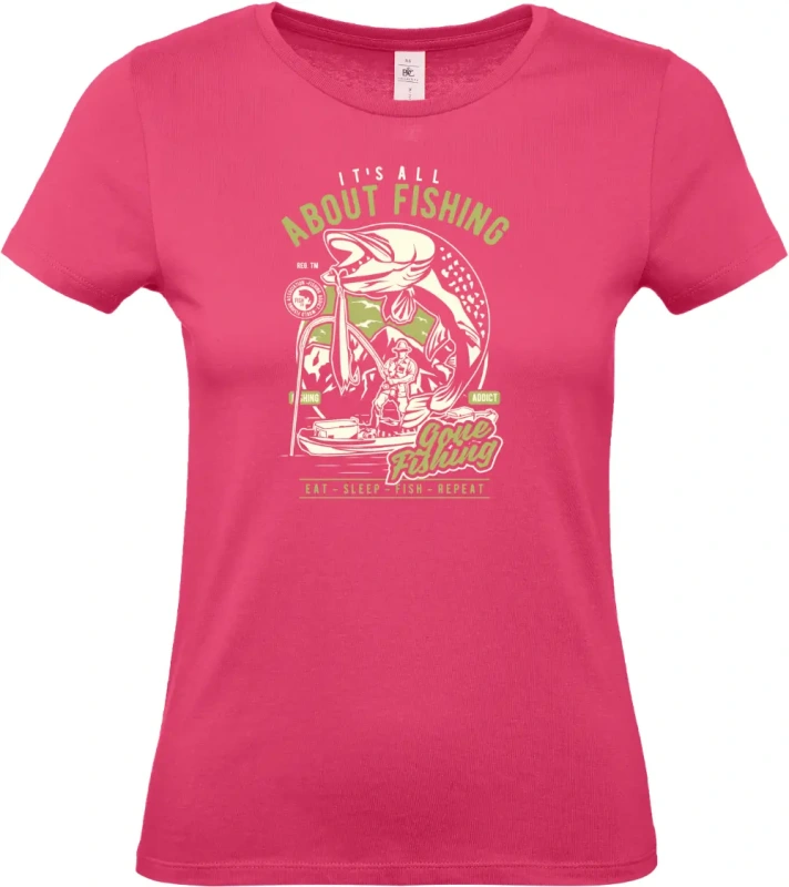 dámské ružové tričko All About Fishing