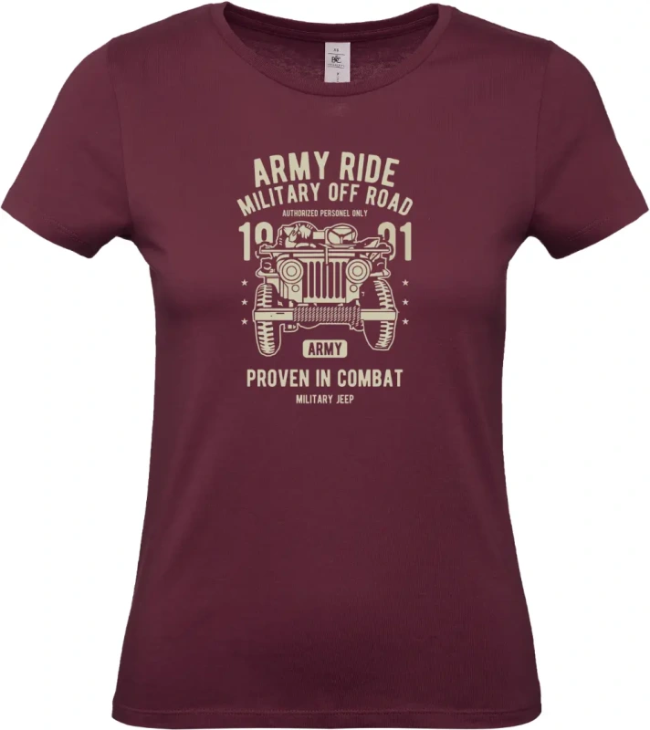 dámské vínové tričko Army Ride