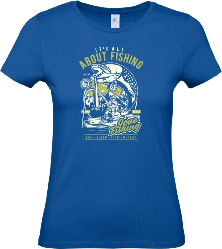 dámské královské modré tričko All About Fishing