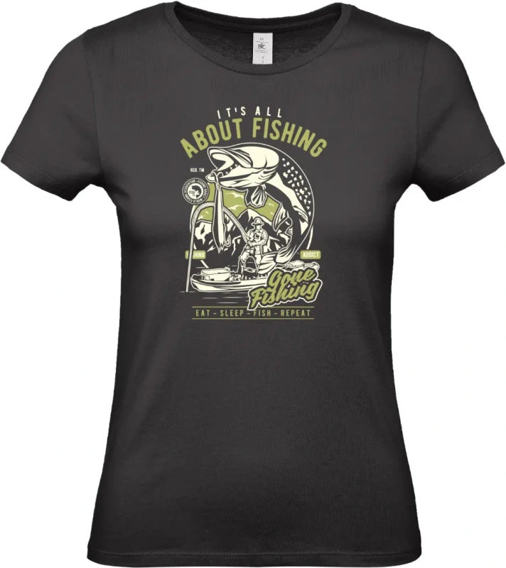 dámské černé tričko All About Fishing