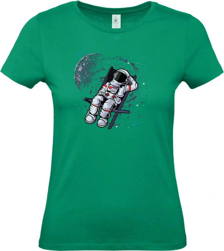 dámské kelly zelené tričko Vesmírný relax - Astronaut na lehátku