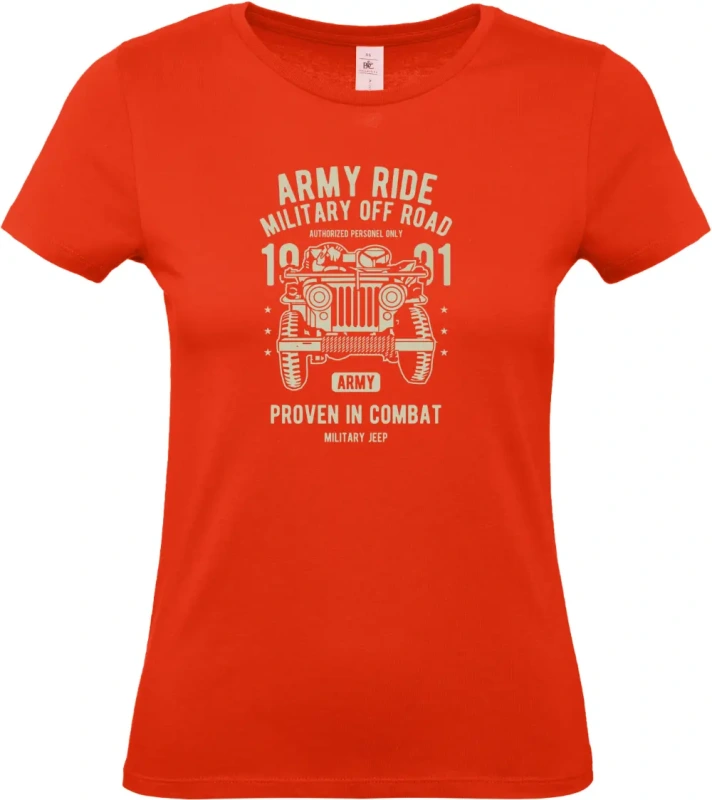 dámské ohnivě čercené tričko Army Ride