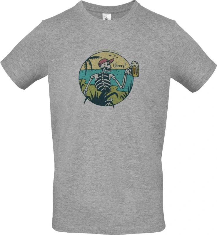 pánské sportovní šedé tričko Cheers Skull