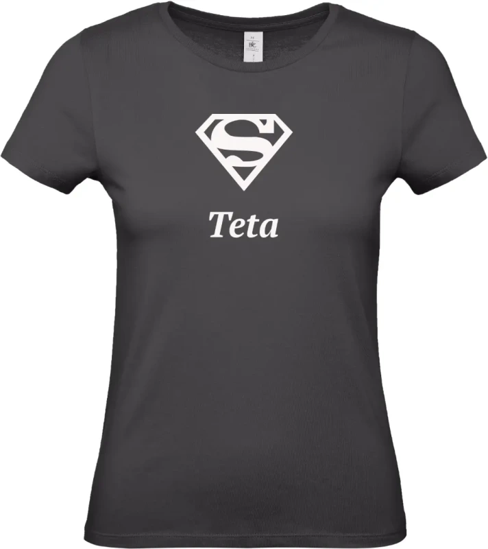 dámské černé tričko Super Teta s bílým textem