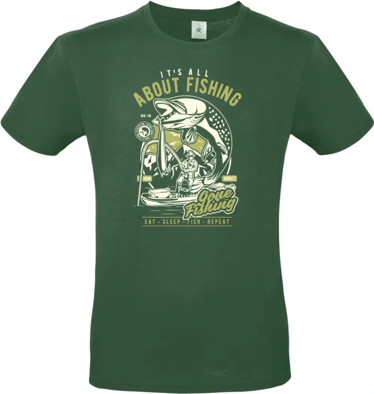 pánské láhvově zelené tričko All About Fishing