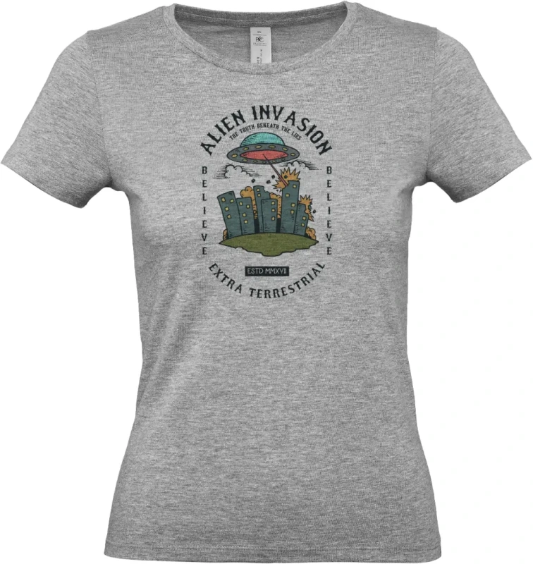 dámské sportovní šedé tričko Alien Attack
