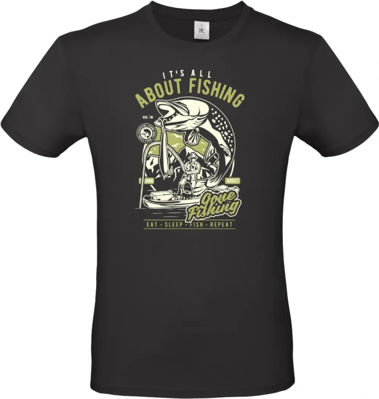 pánské černé tričko All About Fishing