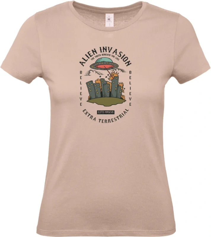 dámské světle ružové tričko Alien Attack