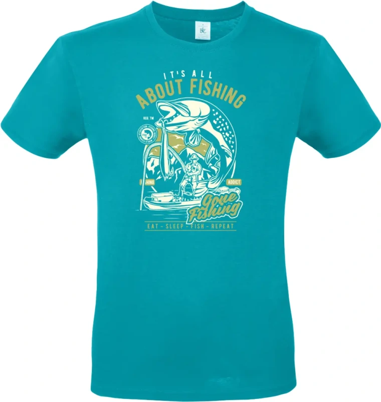 pánské tyrkysové tričko All About Fishing
