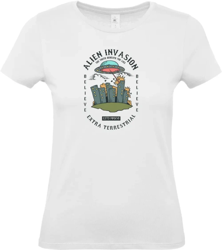 dámské bílé tričko Alien Attack