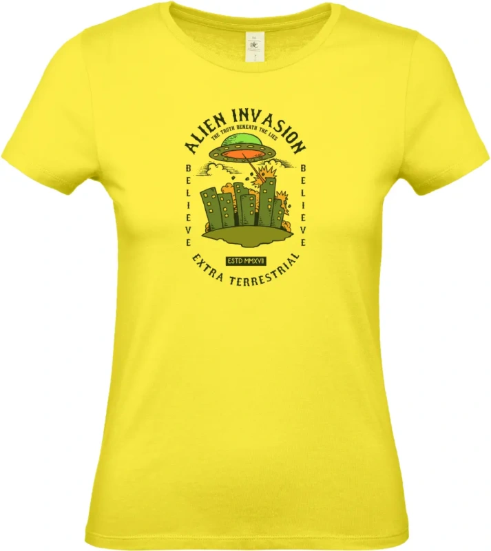 dámské citronové tričko Alien Attack