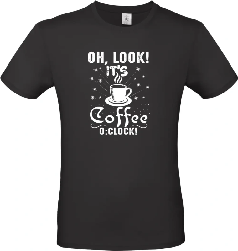 pánské černé tričko Look coffee