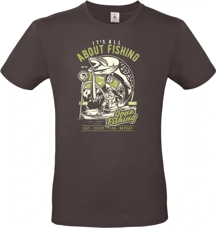 pánské hnedé tričko All About Fishing