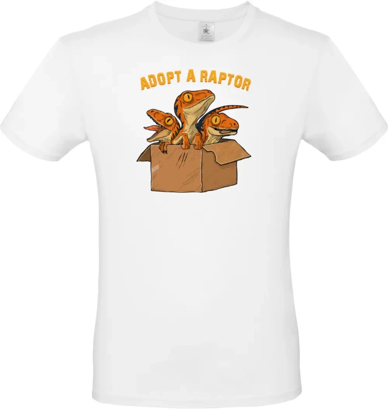 pánské bílé tričko AdoptRaptor