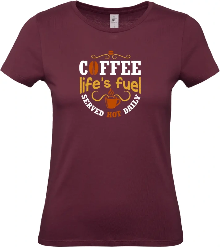 dámské vínové tričko Fuel coffee