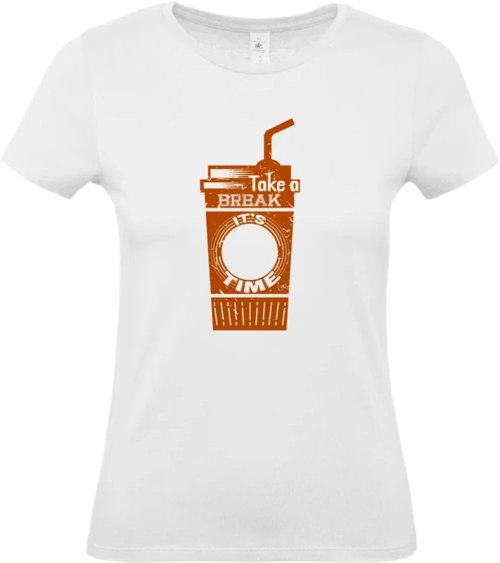 dámské bílé tričko Time coffee