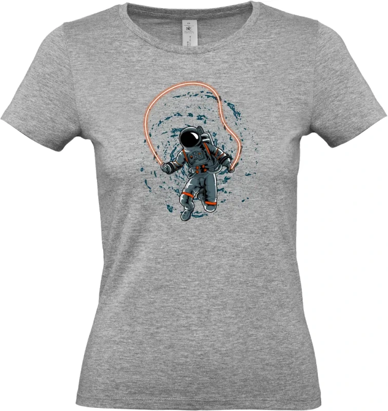 dámské světle šedé tričko Vesmírná Výzva - Astronaut na Švihadle