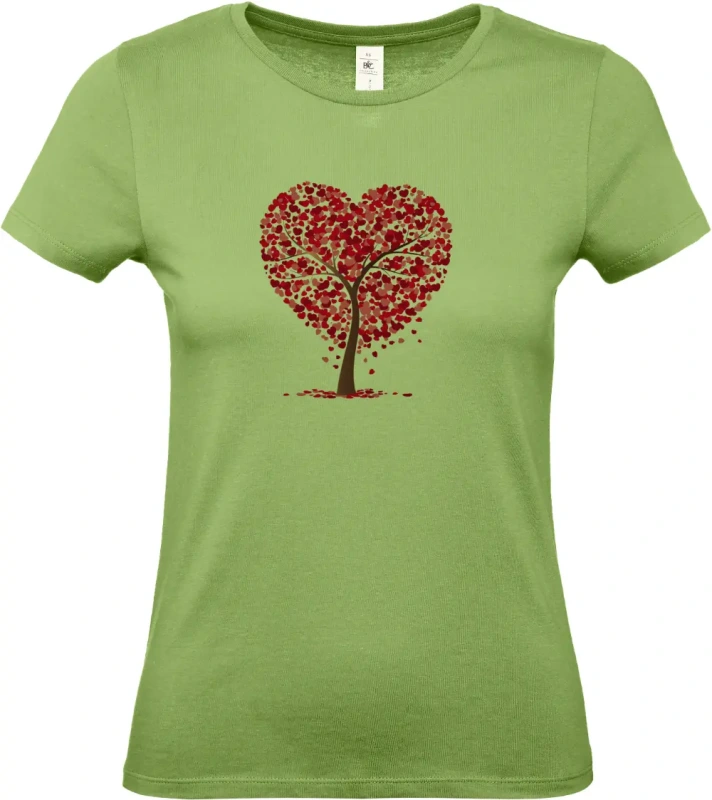 dámské pistáciové tričko Srdcový strom