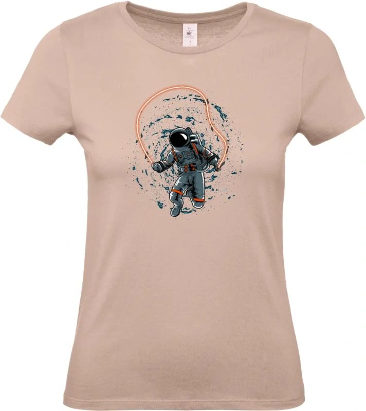 dámské světle ružové tričko Vesmírná Výzva - Astronaut na Švihadle