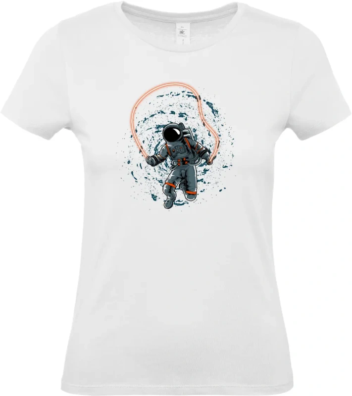 dámské bílé tričko Vesmírná Výzva - Astronaut na Švihadle
