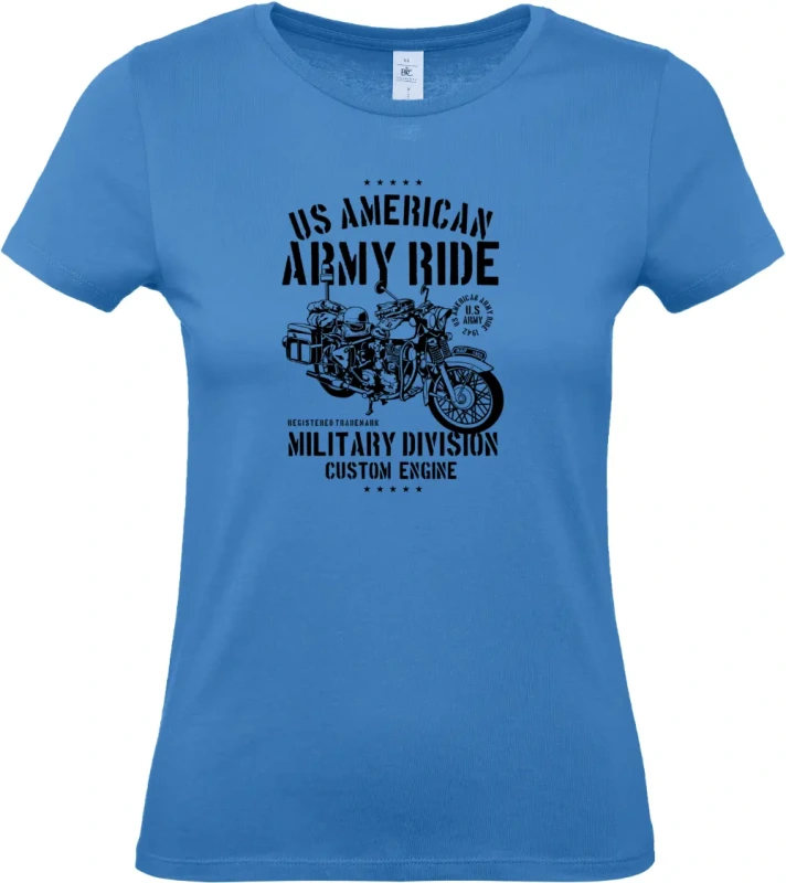 dámské azurová tričko Army Ride Motorcycle