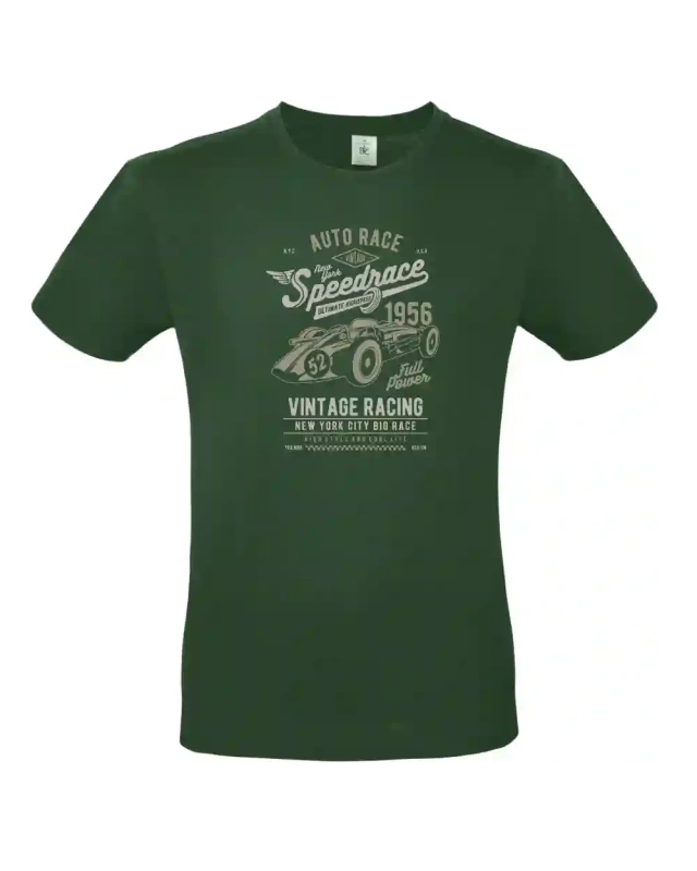 pánské láhvově zelené tričko Vintage Speedrace