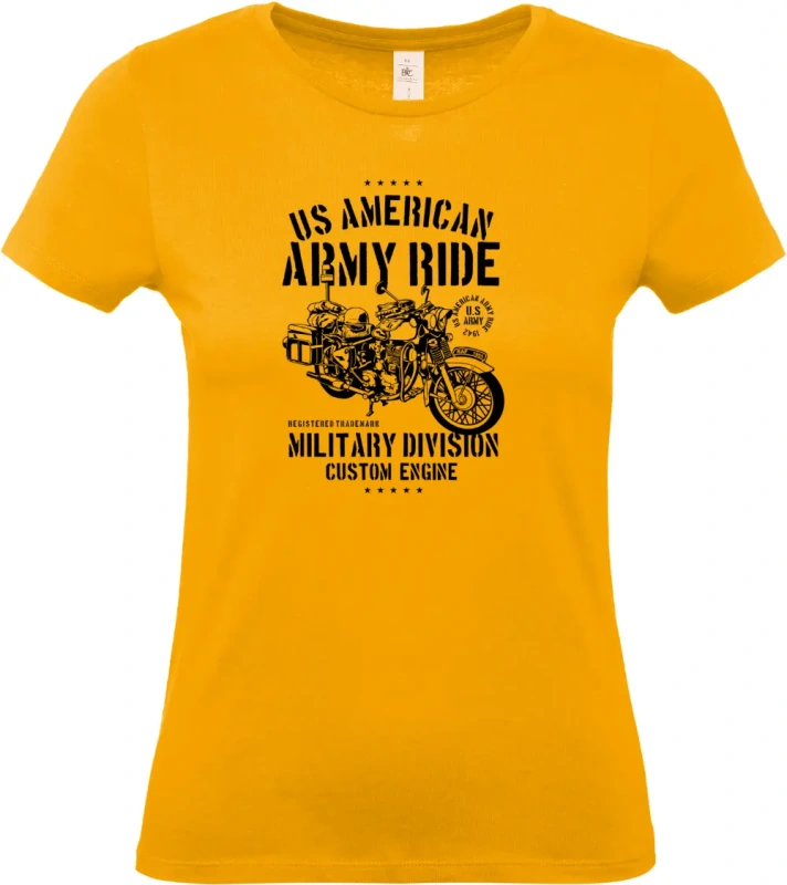 dámské královská meruňkové tričko Army Ride Motorcycle