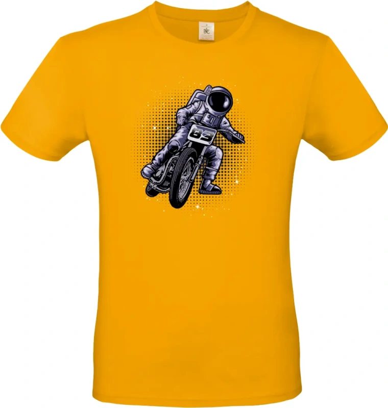 pánské meruňkové tričko Vesmírný Závodník - Astronaut na Motorce