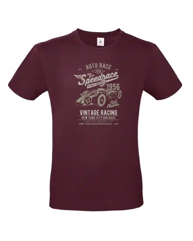 pánské vínové tričko Vintage Speedrace