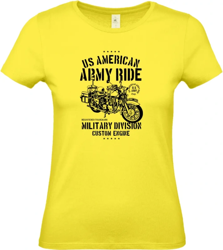 dámské citrónové tričko Army Ride Motorcycle