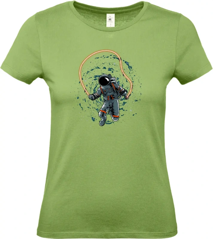 dámské pistáciové tričko Vesmírná Výzva - Astronaut na Švihadle