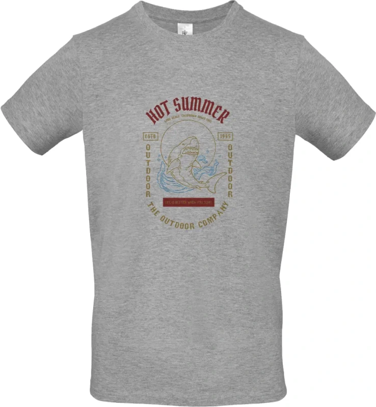 pánské sportovní šedé tričko Shark