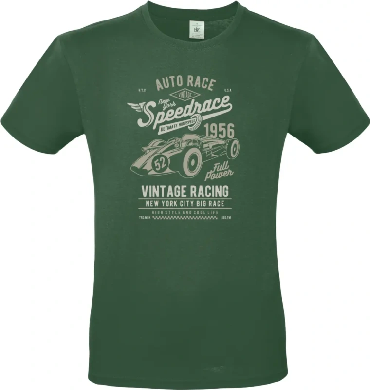 pánské láhvově zelené tričko Vintage Speedrace
